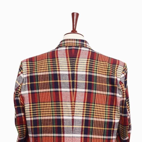 Mens Blazer Plaid 100% Wool Multicolor Formal Suit Jacket Wedding Sport Coat 48R - Picture 6 of 7